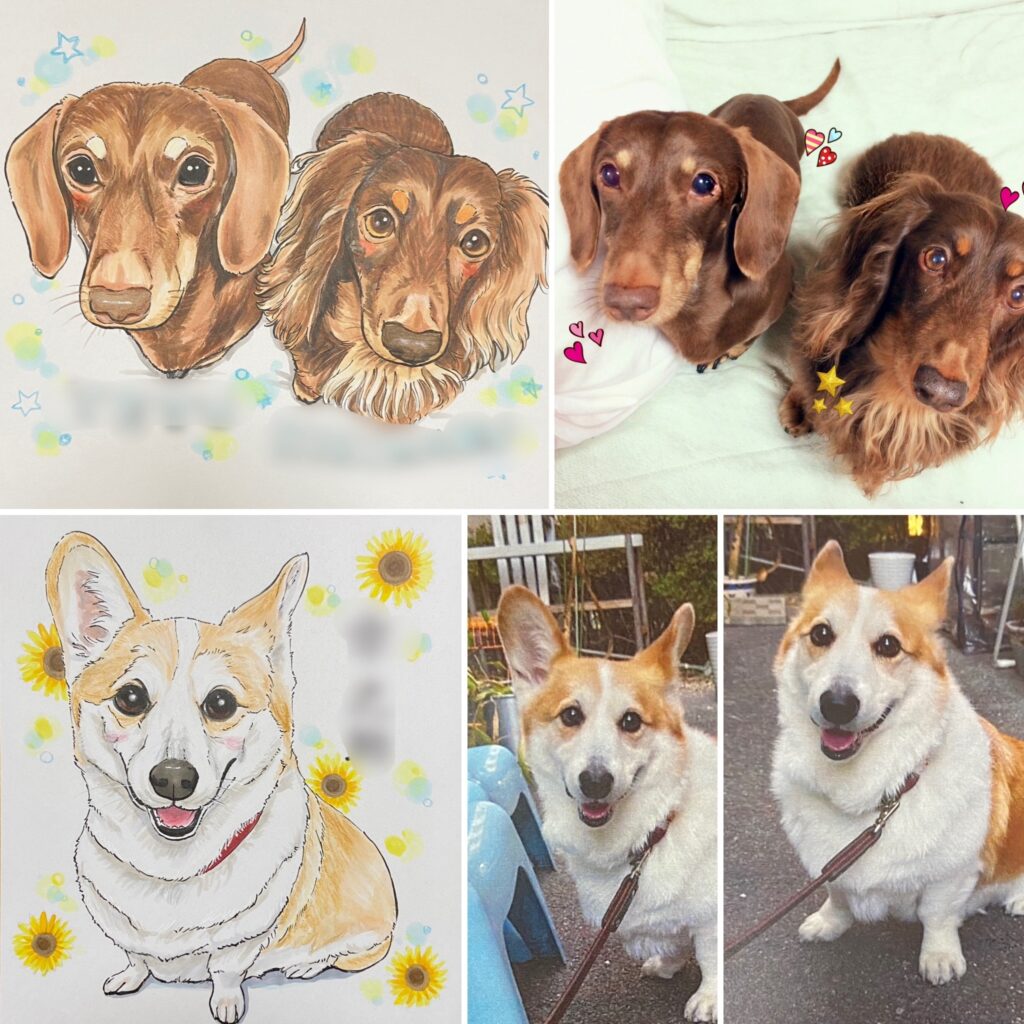 写真からお描きした犬の似顔絵