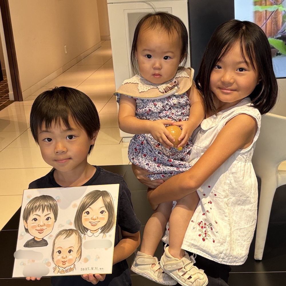 子供3兄弟の似顔絵